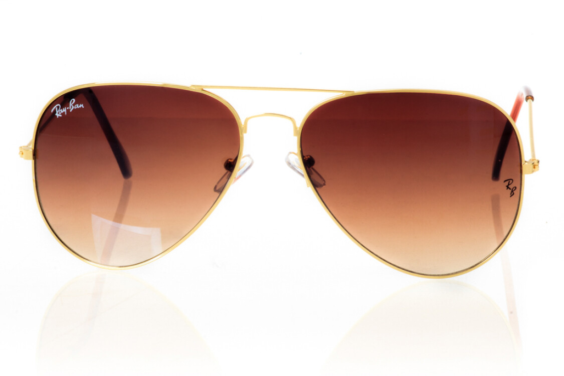 Ray Ban Авиаторы (капли) Модель 3026brown-gold