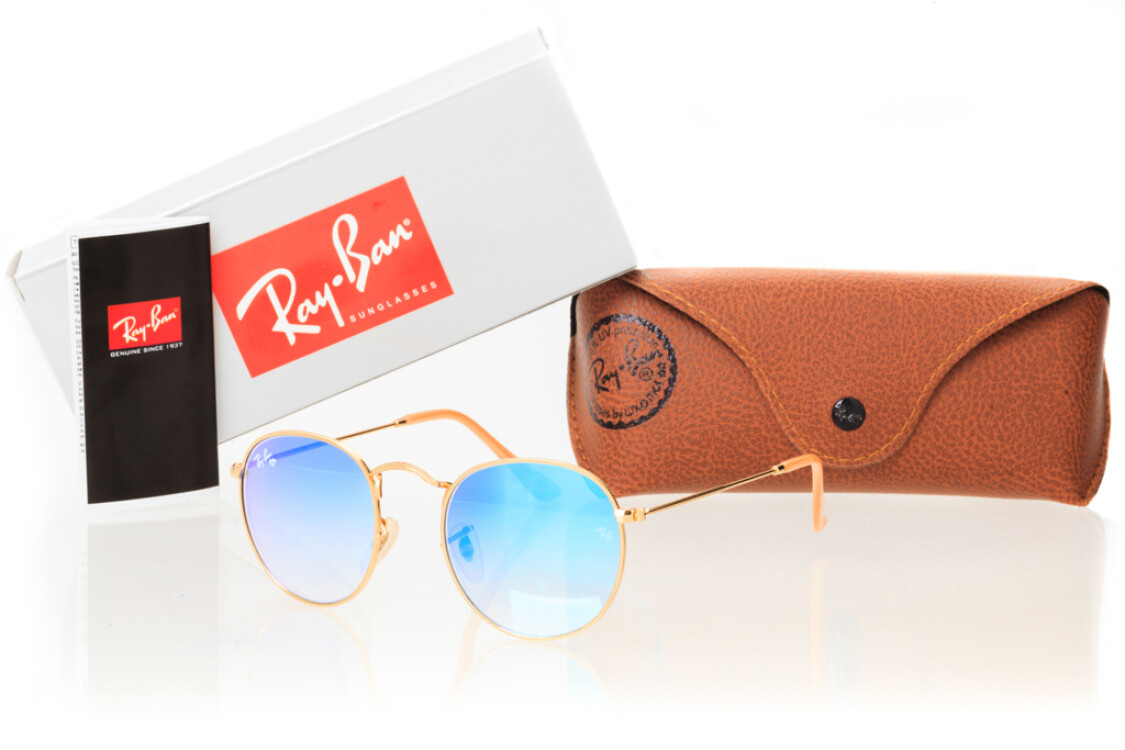 Ray Ban Круглые Модель 3447aqua-gold