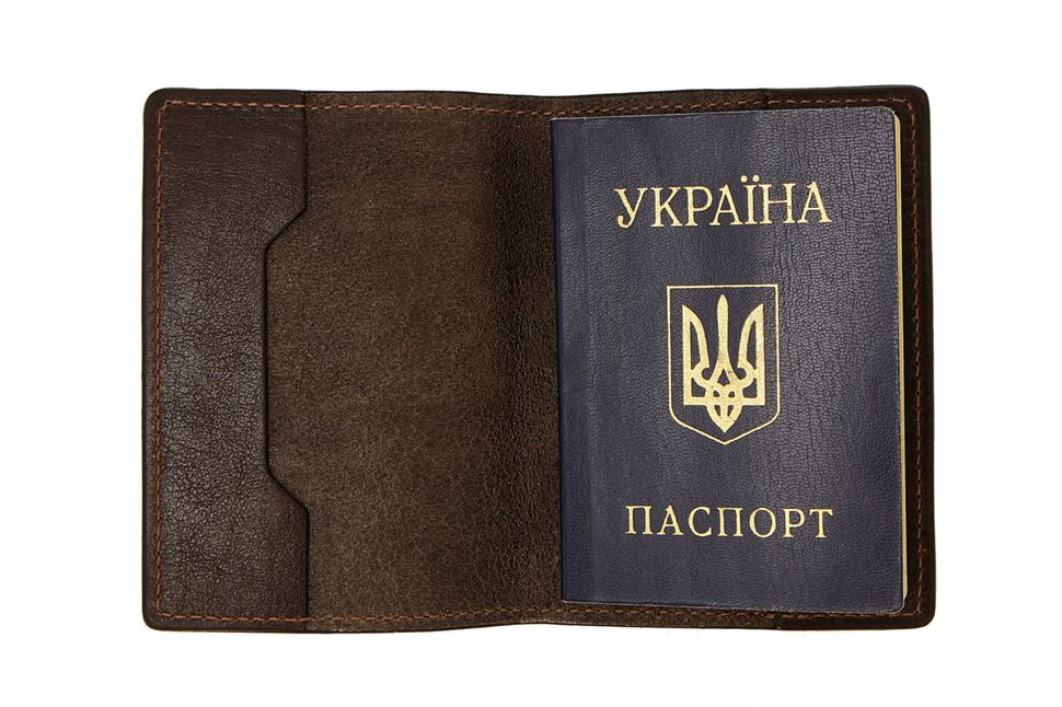Обкладинка для паспорта, шоколад Grande Pelle 252620