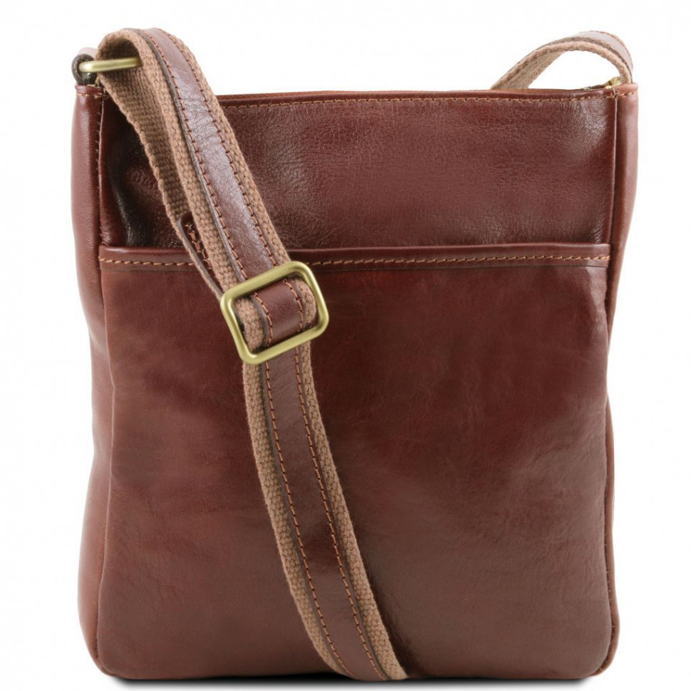 Чоловіча шкіряна сумка через плече Коричнева Tuscany Leather