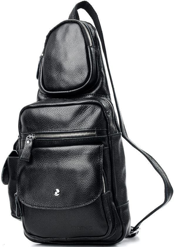 Чоловічий рюкзак-слінг, рюкзак на одне плече (Чорний)