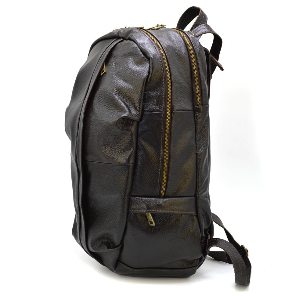 Чоловічий рюкзак із натуральної шкіри коричневий флотар FC-7340-3md TARWA