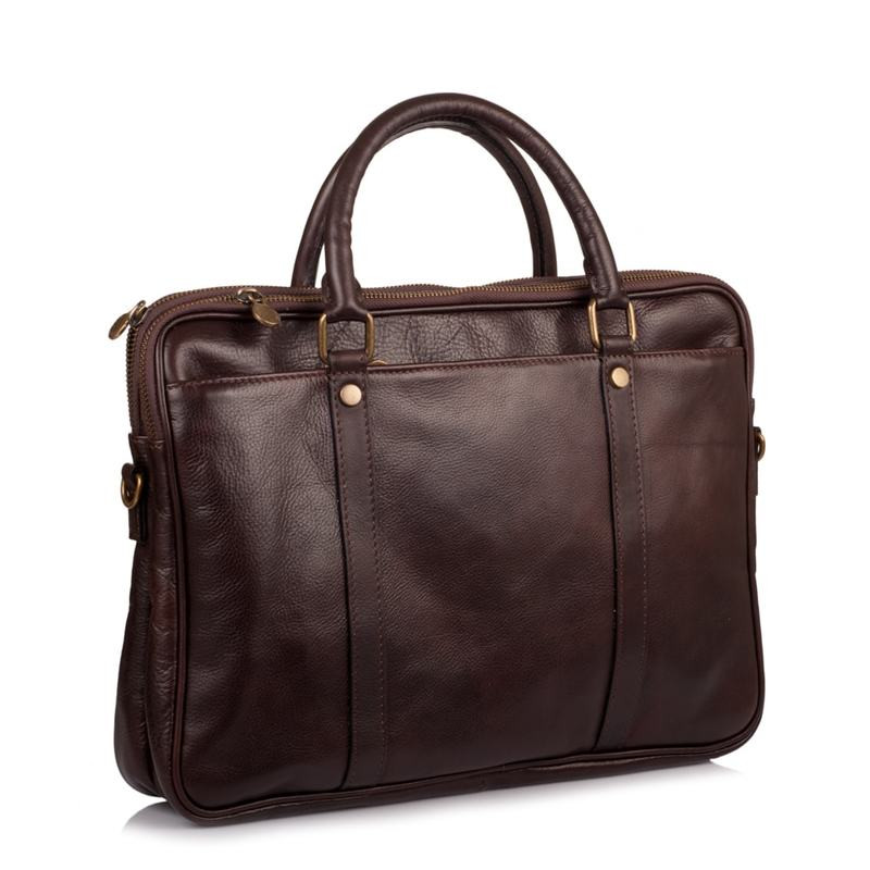 Стильна шкіряна сумка, коричневий колір, Firenze 0502