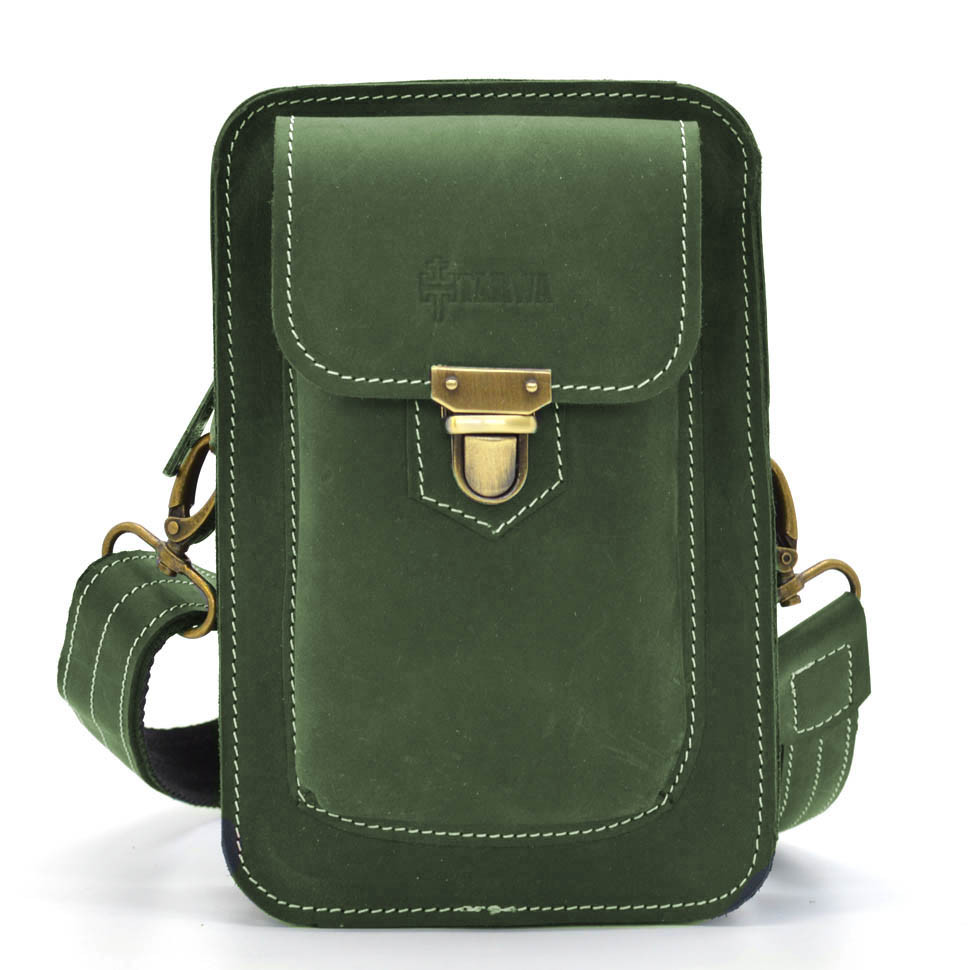 Зелена чоловіча сумка чохол через плече, поясна сумка TARWA RE-0075-3md