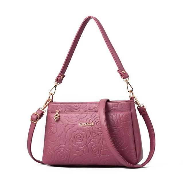 Жіноча міні-сумочка клатч з трояндами ПУ шкіра (Рожева)