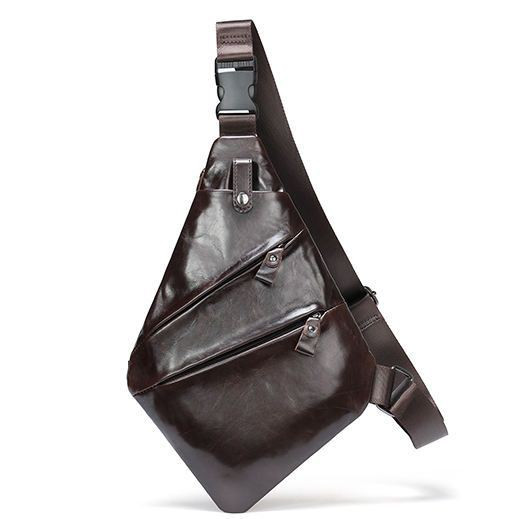 Шкіряна нагрудна сумка слінг чоловіча коричнева bx7323C Bexhill