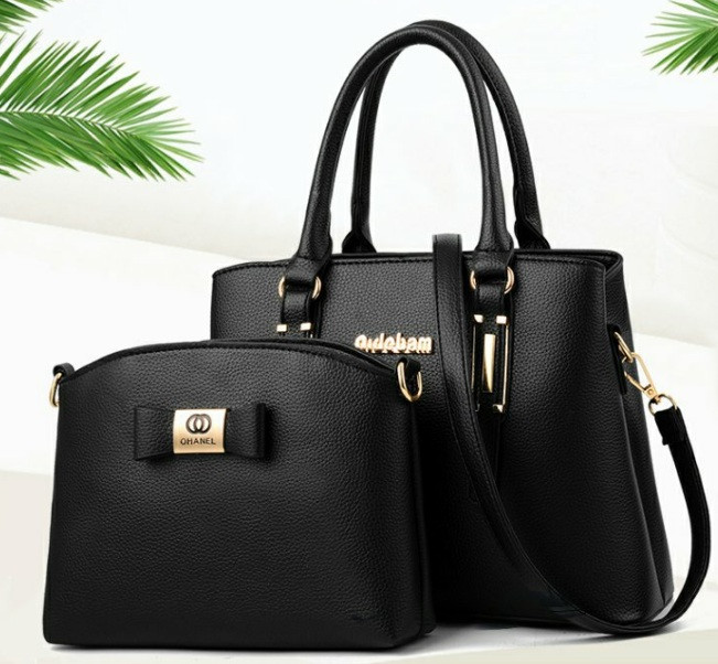 Набір жіноча сумка + міні сумочка клатч. Комплект 2 в 1 велика і маленька сумка на плече.