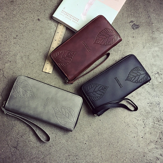 Модний жіночий гаманець-клатч з екошкіри (Сірий,Коричневий,Синій)