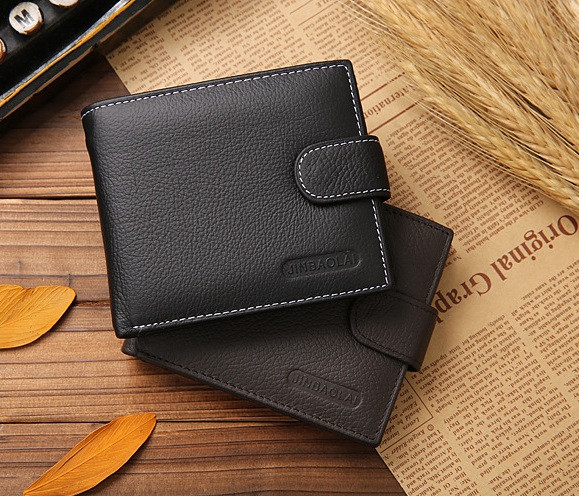 Чоловічий класичний гаманець-портмоне натуральна шкіра (Коричневий, чорний)