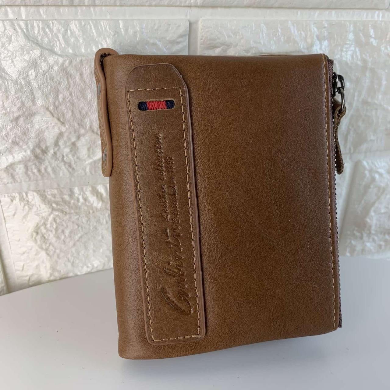 Чоловічий шкіряний гаманець Gubintu натуральна шкіра міні клатч портмоне