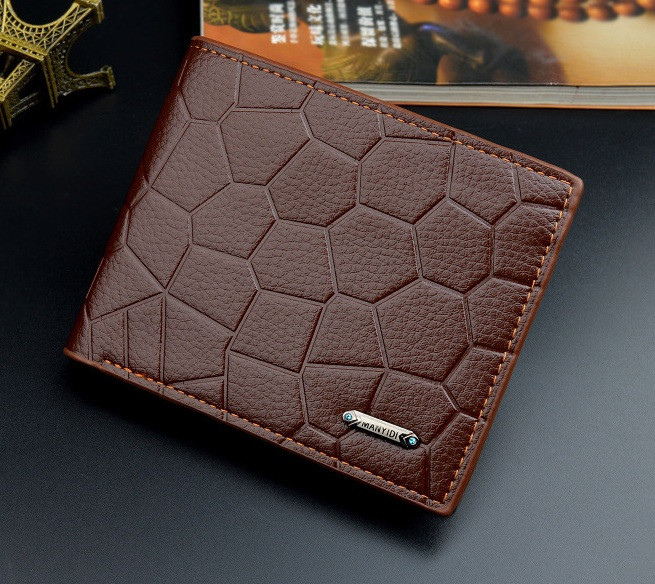 Стильний чоловічий гаманець-портмоне з екошкіри (Світло-коричневий)