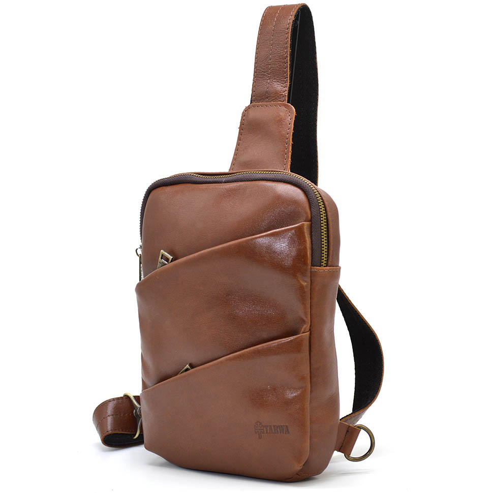 Шкіряний рюкзак слінг рюкзак на одну шлейку GB-0604-3md TARWA