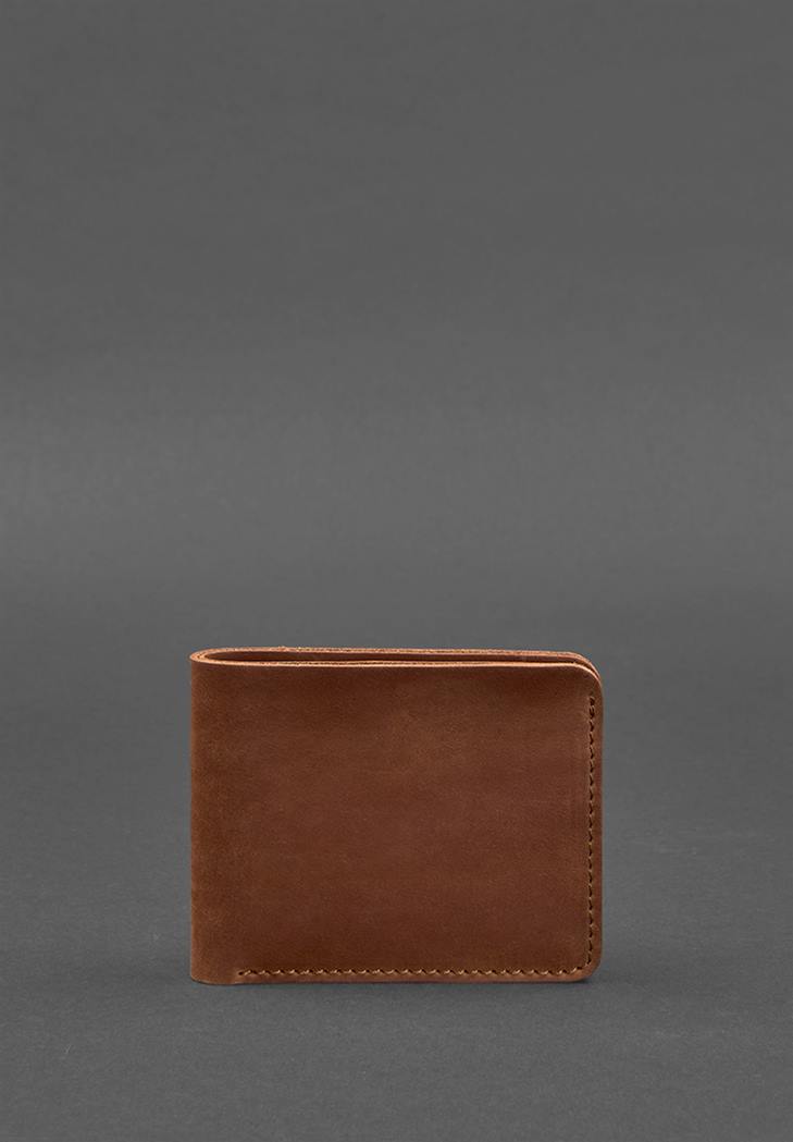 Чоловіче шкіряне портмоне 4.1 (4 кишені) світло-коричневе