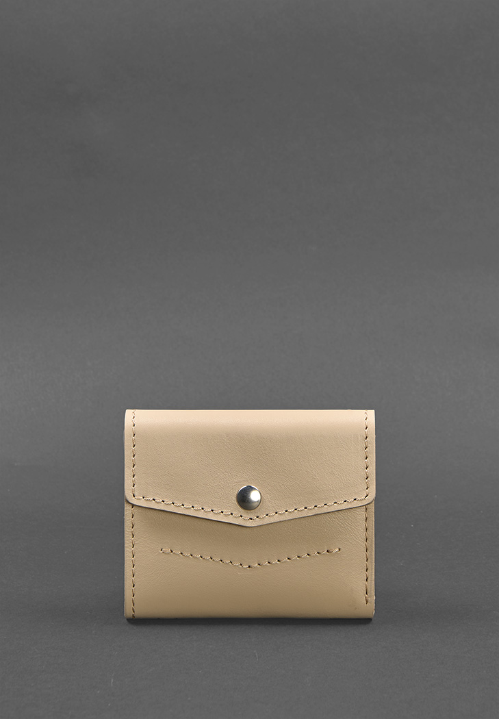 Жіночий шкіряний гаманець 2.1 світло-бежевий