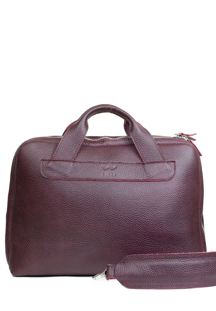Жіночий портфель, шкіряна ділова сумка Attache Briefcase бордовий флотар