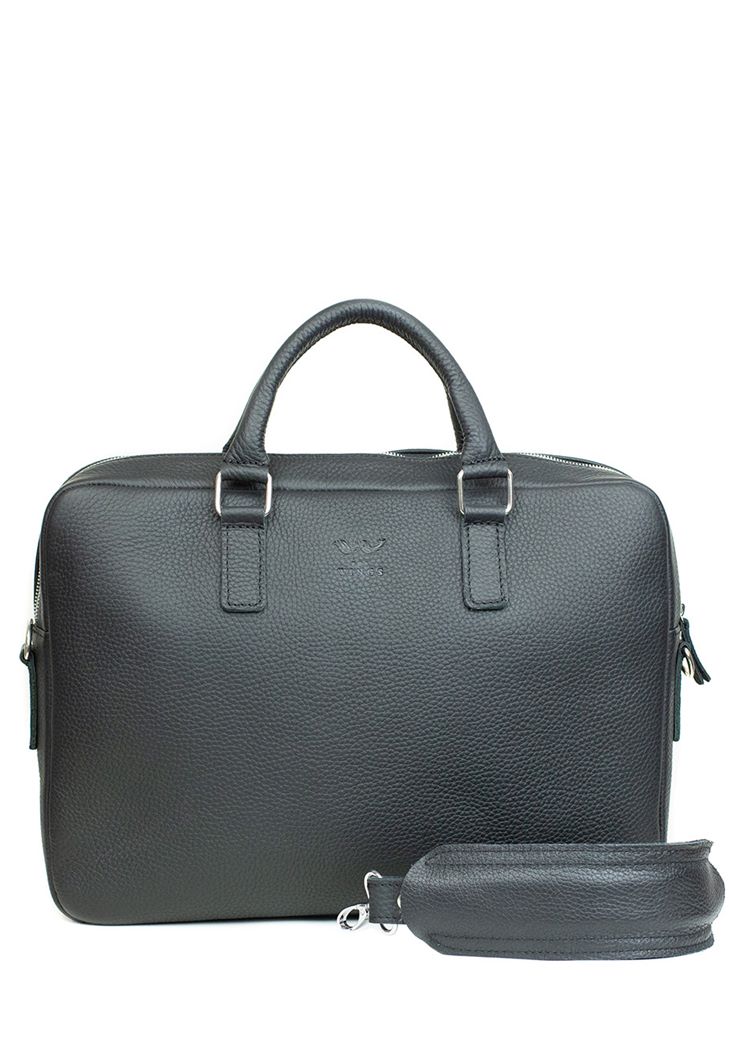 Шкіряна ділова сумка-портфель Briefcase 2.0 чорний флотар