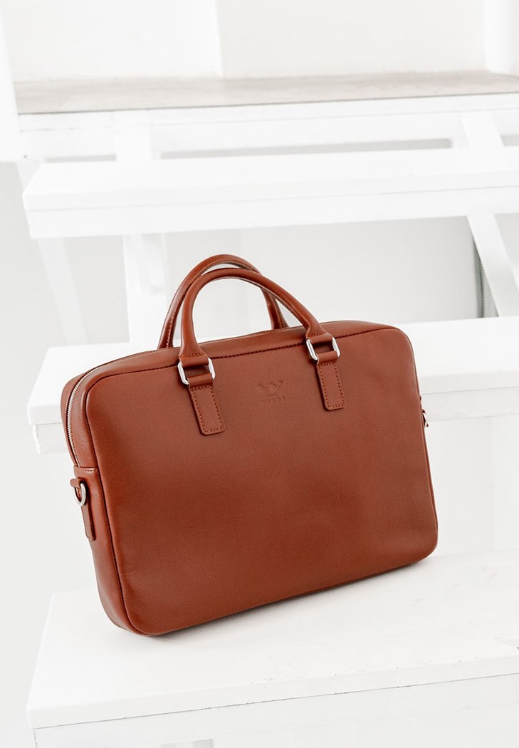 Жіночий шкіряний портфель, ділова сумка Briefcase 2.0 світло-коричневий
