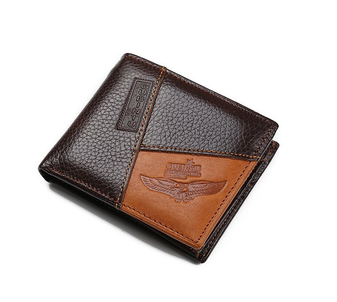 Шкіряний чоловічий гаманець-портмоне з натуральної шкіри з орлом Gubintu, гаманець для чоловіків шкіра
