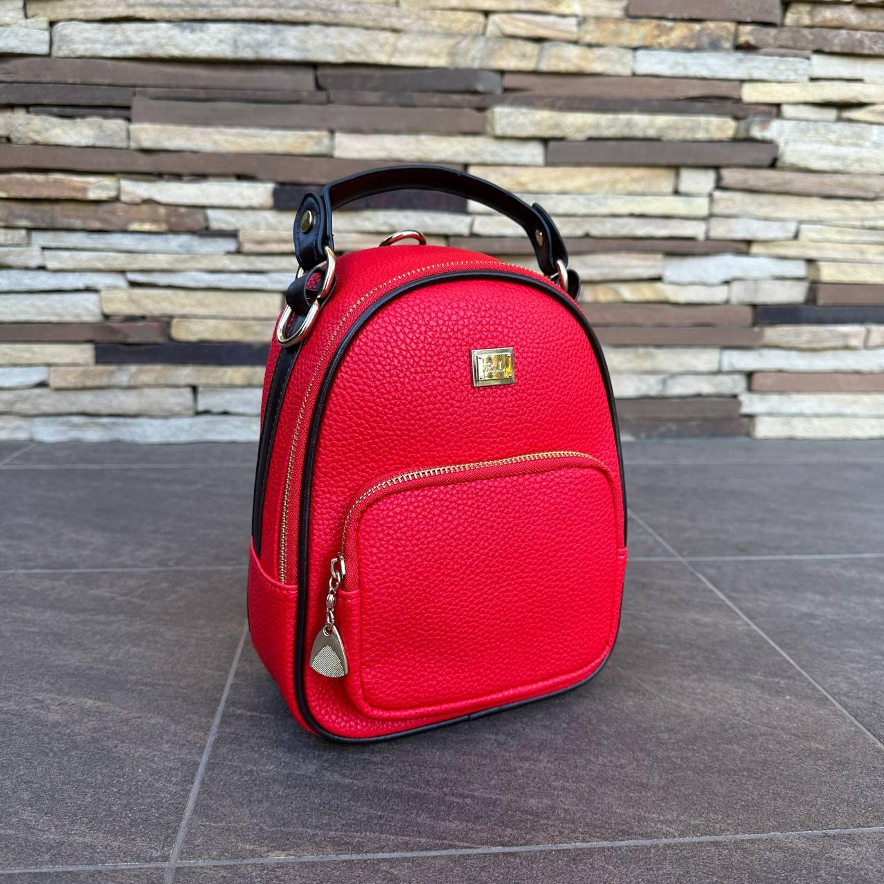 Дитячий якісний рюкзак-сумка трансформер, сумочка міні-рюкзак для дівчаток (Червоний)