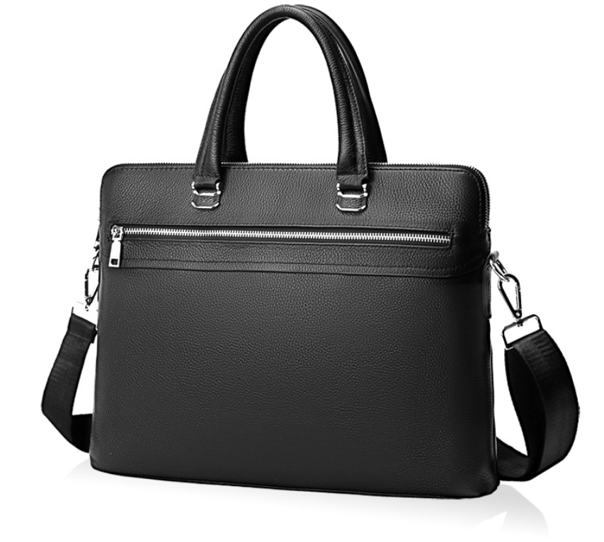 Шкіряний діловий портфель сумка для документів А4, шкіряна сумка офісна чорна