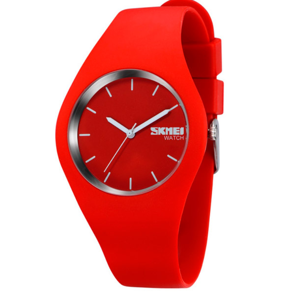 Жіночий спортивний годинник стрілочний Skmei Rubber Red 9068R (Червоний)