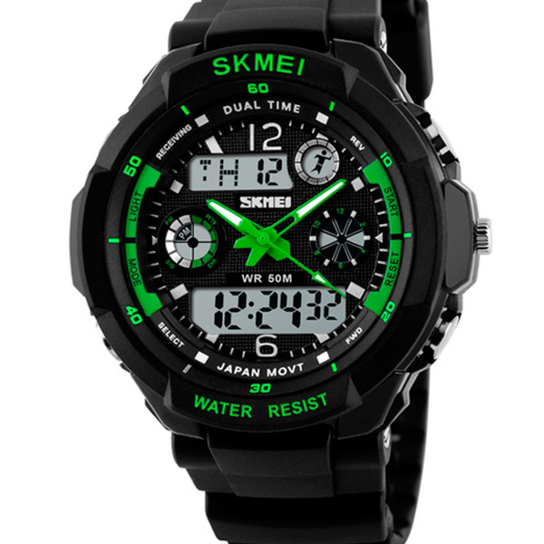 Годинник чоловічий наручний стрілочний Skmei S-Shock Green 0931