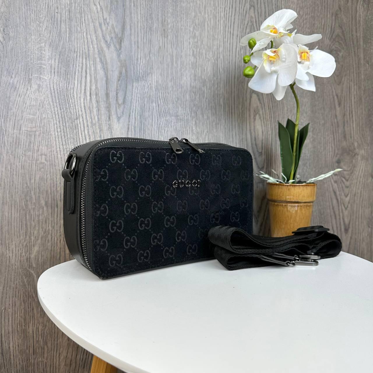 Жіноча замшева сумочка клатч в стилі Гучі, міні сумка на ланцюжку Gucci топ продаж