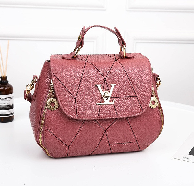 Жіноча  міні-сумка стиль Louis Vuitton  крос-боді Рожева