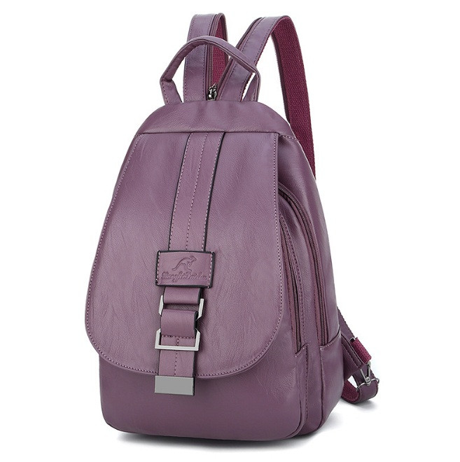 Жіноча сумка-рюкзакз екошкіри Фіолетова