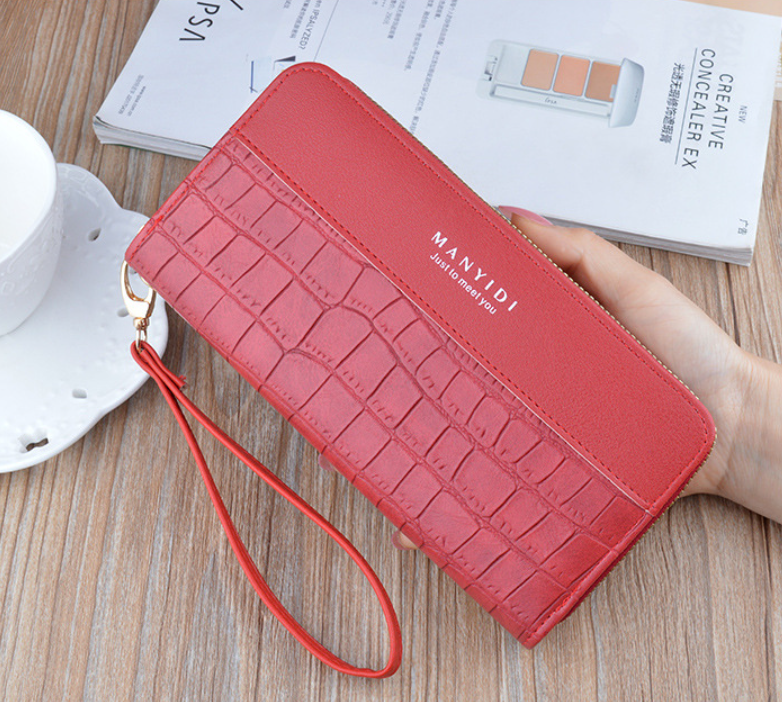 Жіночий гаманець клатч на 2 відділи з ручкою модний та місткий Червоний