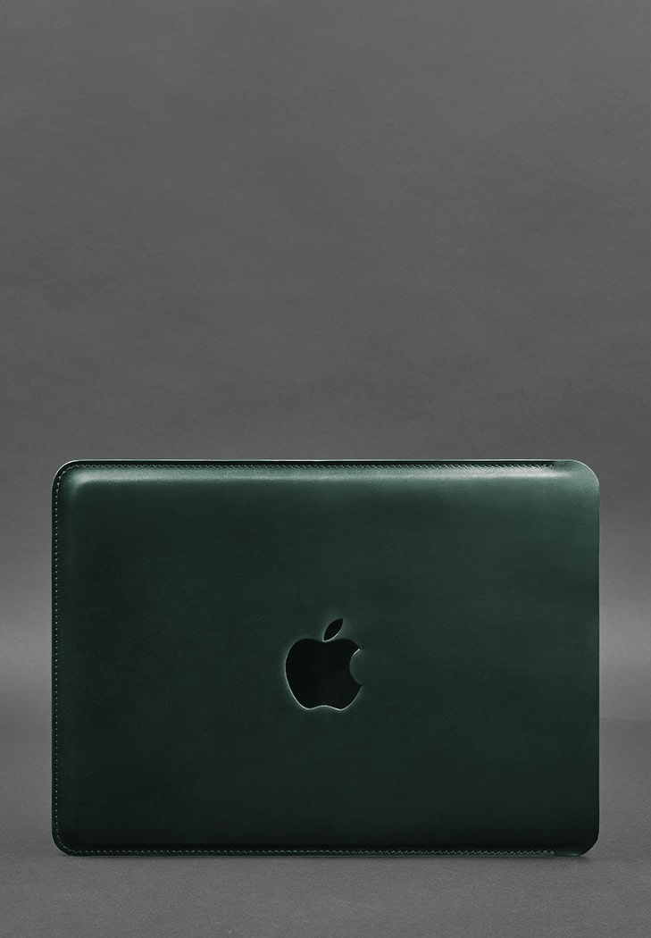 Шкіряний чохол для MacBook 14 дюйм Зелений Crazy Horse