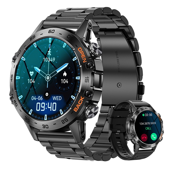 Смарт годинник чоловічий Smart Delta K52 Black, 2 ремінці Чорний
