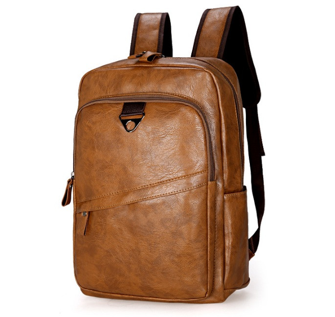 Великий чоловічий рюкзак, з відділом для ноутбука екошкіра Світло-коричневий