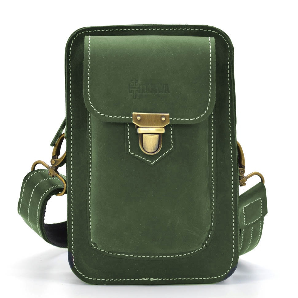 Зелена чоловіча сумка чохол через плече, поясна сумка TARWA REw-0075-3md