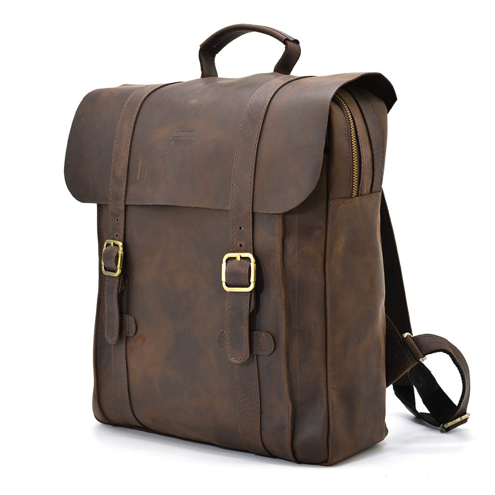 Сумка рюкзак для ноутбука з кінської шкіри TARWA RC-3420-3md коричнева
