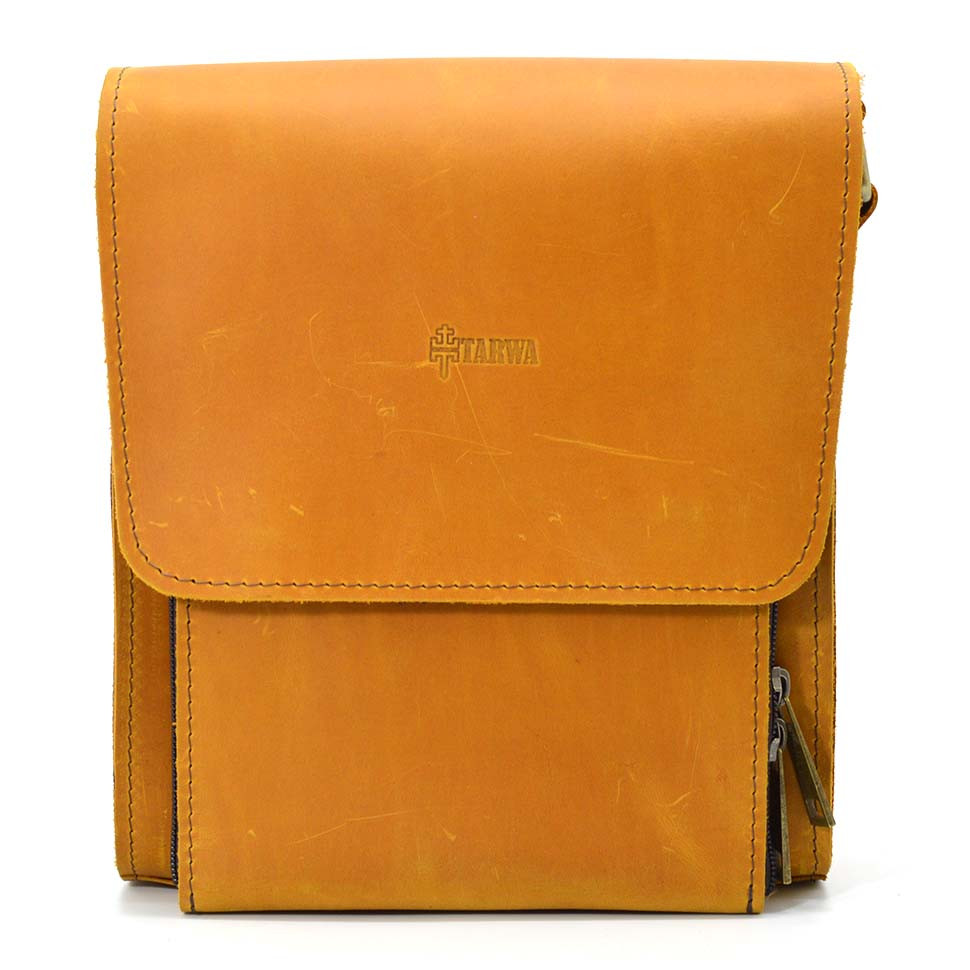 Шкіряна сумка-планшет через плече Rcam-3027-4lx бренду TARWA пісочний колір