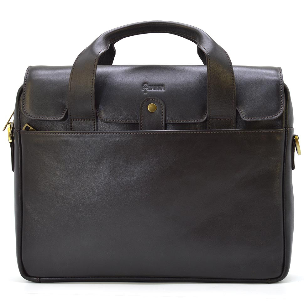 Шкіряна сумка-портфель для ноутбука GC-1812-4lx від TARWA коричнева