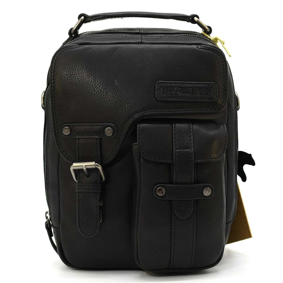 Фірмова чоловіча сумка крос-боді, колір чорний, Hill & Burry HB3060A