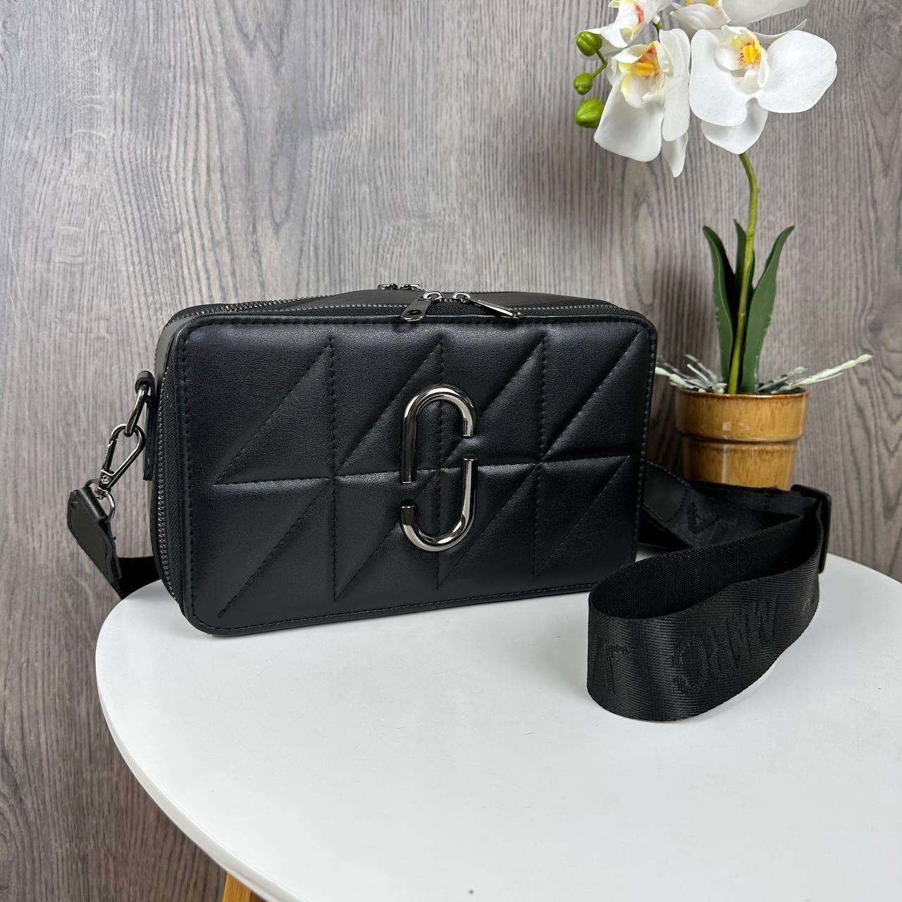 Модна жіноча міні сумочка клатч в стилі Mars Jacobs люкс якість, каркасна сумка Марк Джейкобс Чорна з нікелем
