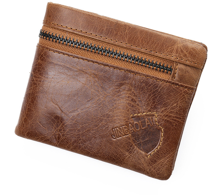 Чоловічий класичний гаманець портмоне натуральна шкіра, гаманець для чоловіків зі шкіри Світло-коричневий