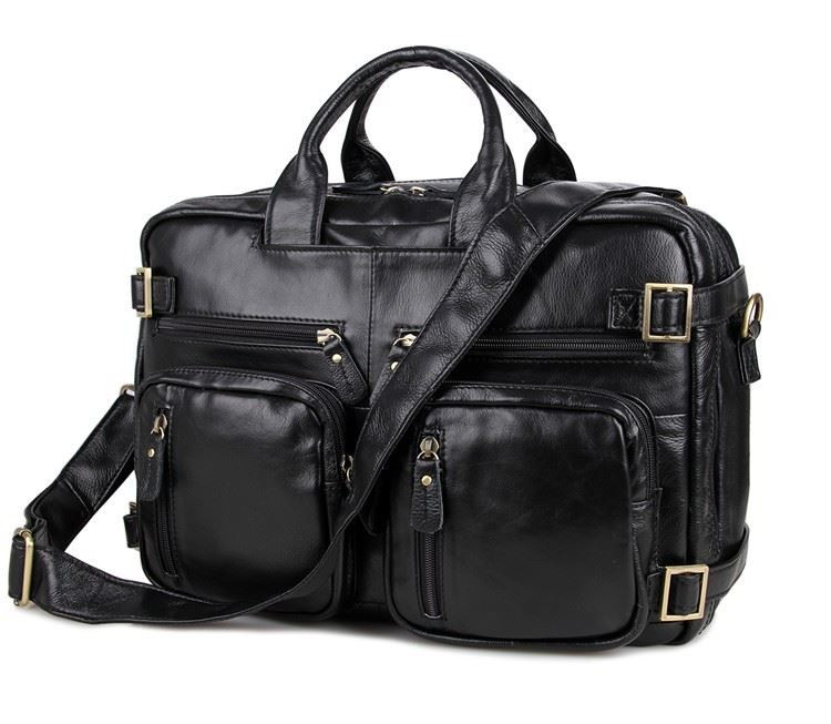Універсальна чоловіча сумка-рюкзак, чорна 7026А