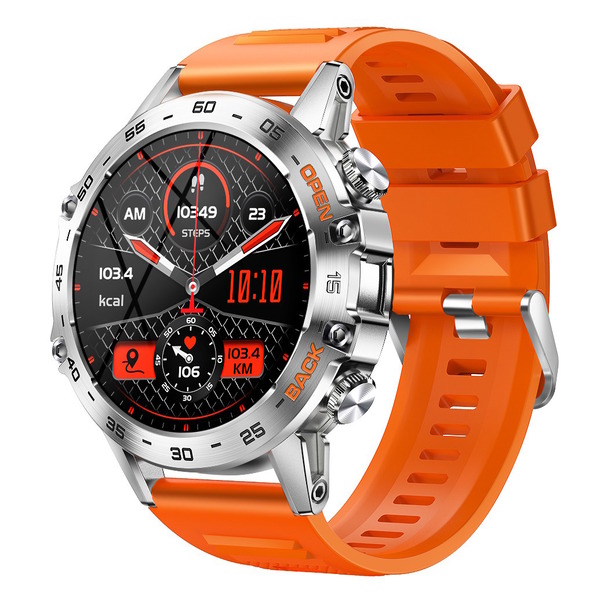 Смарт-годинник оранжевий Smart Delta K52 Silver Orange, 2 ремінці