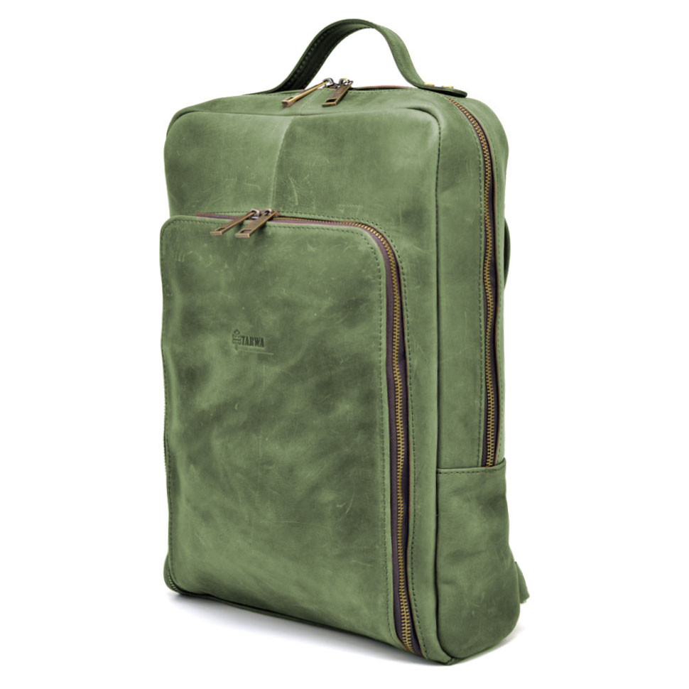 Рюкзак для ноутбука 15 дюймів RE-1240-4lx в зеленій шкірі.