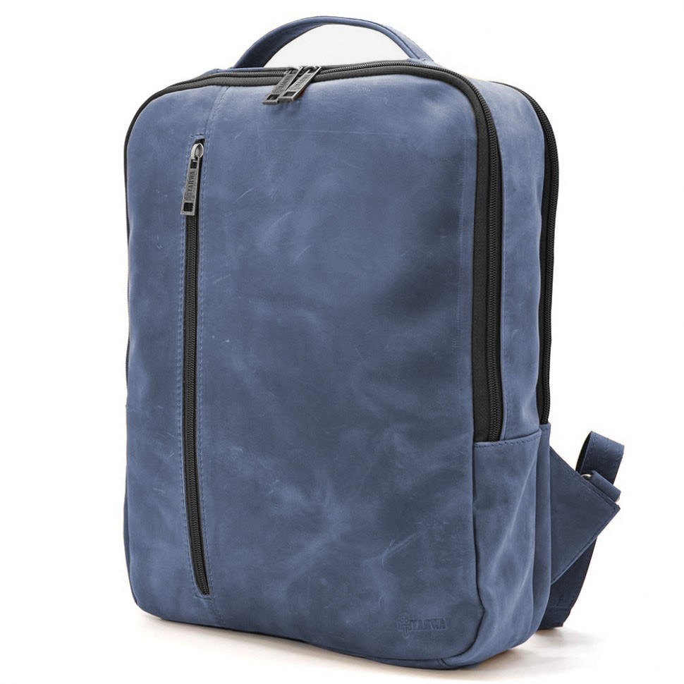 Шкіряний рюкзак синій TARWA RK-7287-3md кінська шкіра