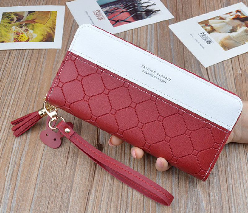 Жіночий гаманець клатч на блискавці Червоний