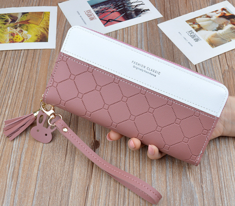 Жіночий гаманець клатч на блискавці Рожевий