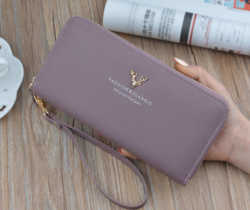 Стильний жіночий гаманець клатч на блискавці з ручкою Фіолетовий