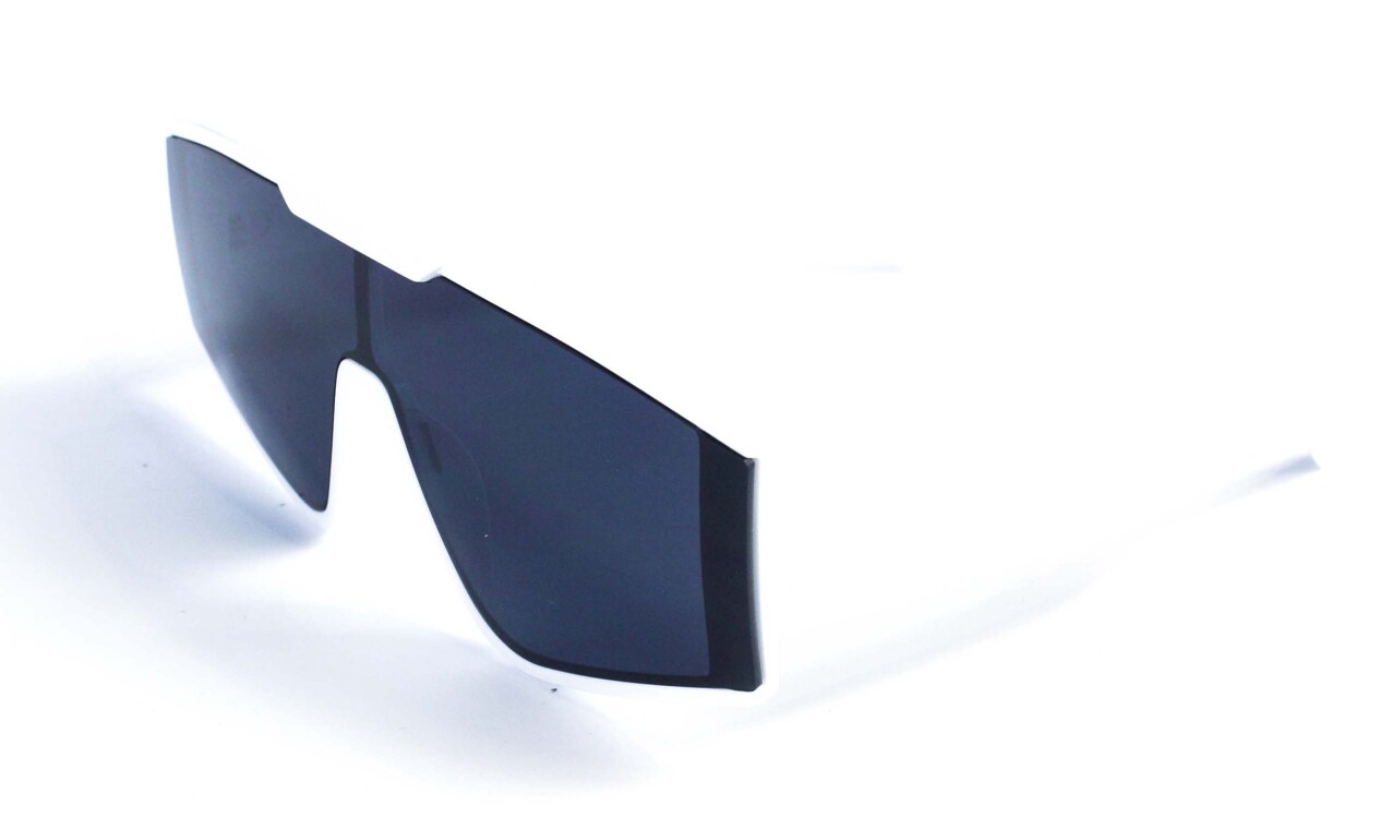 Великі окуляри від сонця білі з чорною лінзою Модель 9143-wh-bl