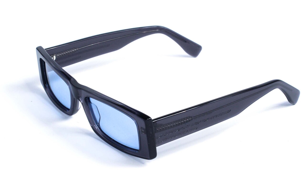 Модні окуляри сонцезахисні чорні з синьою лінзою Модель 2845-blue