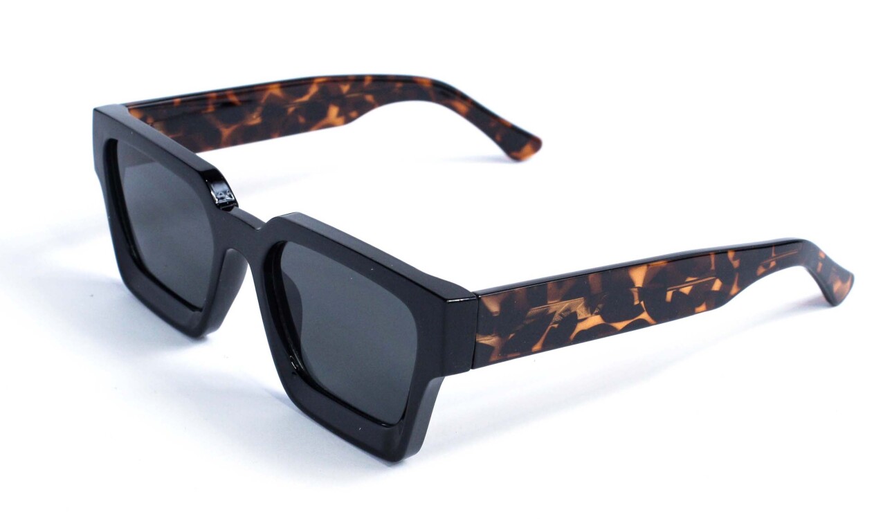 Квадратні окуляри від сонця леопардові з чорною лінзою Модель 8837-c3
